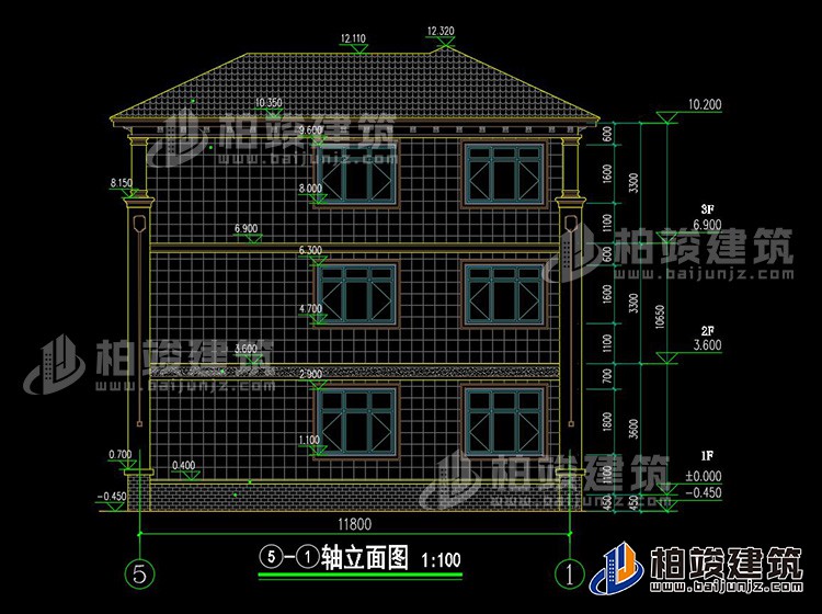 背立面图