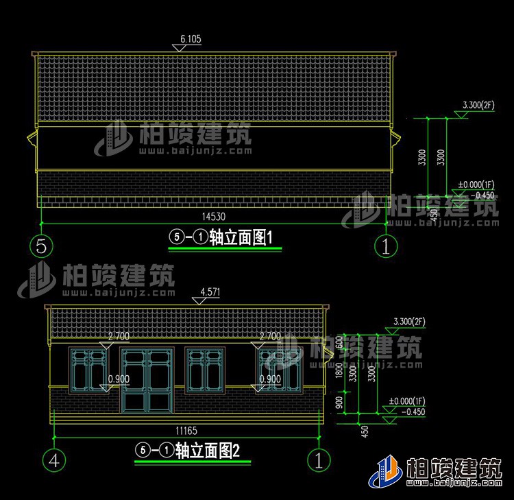 背立面图